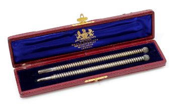 Pens - a 19th century silver writing suite, by Sampsom Mordan & Co, comprising propelling pencil and