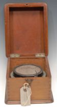 A type P8 aircraft compass, No.CA130/43, the dial 11.5cm diam, mahogany box