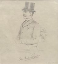 F Sargent (19th century) Portrait of a Gentleman signed, indistinctly inscribed, dated 1893, 24cm