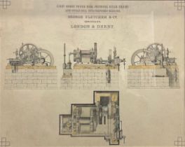 The Industrial Revolution - a polychrome print, Eight Horse Power High Pressure Steam Engine and