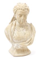 Interior Decoration - a plaster bust, of Queen Victoria, after Owen Hale, 36cm high