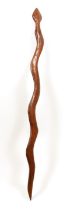 Tribal Art - an Australian Aboriginal hardwood snake, 112cm long