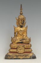 An Indonesian Rattanakosin style bronze deity, 19.5cm, 19th century