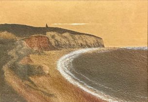 An Isle of Wight sand picture, Culver Cliffs, Sandown, early 20th century