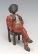 A cold painted bronze, of a Mississippi dandy, 13cm high