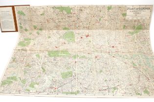 Alexander Gross, Plan of London, divided into half mile squares, 4 inch map laid on canvas,