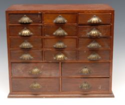 An unusual late 19th century mahogany double-sided table top estate or accounts office chest,