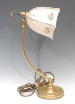 An Art Nouveau period brass angle poise adjustable table lamp, 47.5cm high, early 20th century