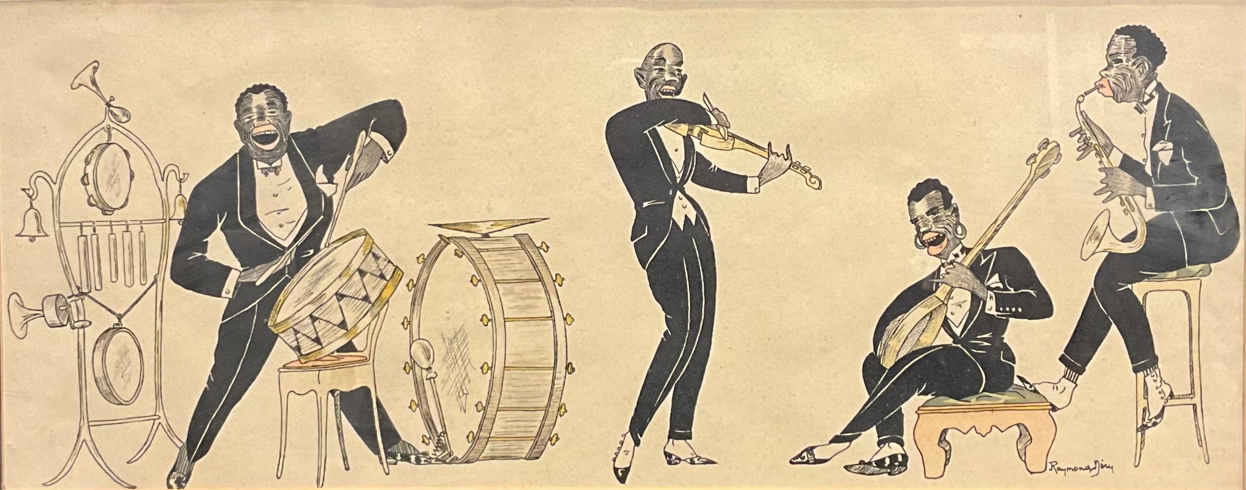 Raymond Dery, by and after, Jazz Band lithograph, 23cm x 57cm