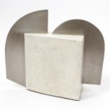 Monte Sirota (Contemporary), a stainless steel and ceramic sculpture, Aegean, signed, dated 04,