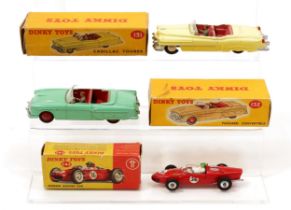 Dinky Toys 131 Cadillac Tourer, yellow body, cerise interior with seated painted plastic driver