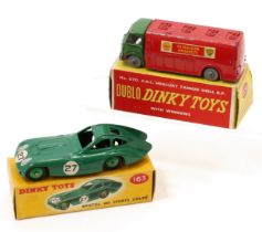 Dinky Toys 163 Bristol 450 Sports coupé, green body with racing number '27', pale green ridged hubs,