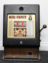 Arcade/Amusements Interest - a Melroy Automatics Ltd London Mel-Fruit mechanical fruit machine/one-
