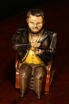 Americana - a late 19th century painted cast iron novelty mechanical Tammany money box or bank,