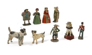 Juvenalia - a collection of lead and hollow-cast lead figures, comprising Henry VIII and three of