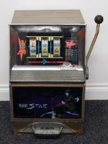 Arcade/Amusements Interest - a 1970's Bally Model 801 Penny Star mechanical fruit machine/one-arm