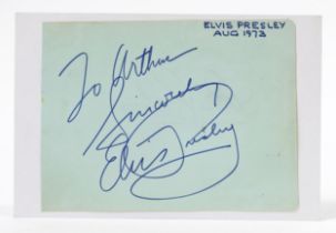 Autographs, Elvis Presley, The King - a signed page from an autograph album, pasted on rectangular