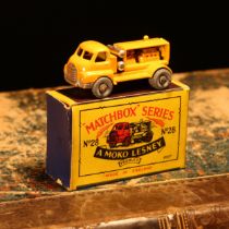 Matchbox '1-75' series diecast model 28a Bedford compressor, orange/deep yellow body, silver grille,