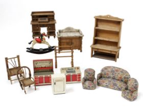 Dolls House Furnishings - a collection of dolls house furniture, first-half 20th century and