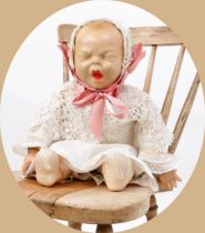 Toys From The Attic Part II - Americana - a 1930's Georgene Averill 'yawn' baby doll, the painted