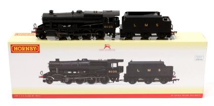 Hornby OO Gauge R3565 LMS 2-8-0 Class 8F locomotive and six wheel tender, LMS black livery, No.8035,