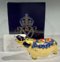 A Royal Crown Derby paperweight, Hippopotamus, designed by John Ablitt, specially commissioned