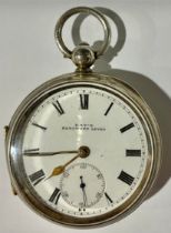 A silver pocket watch, Birmingham 1920