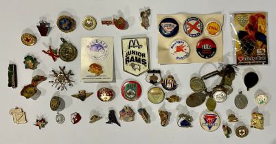 Badges - a collection of automobilia enamel badges, etc