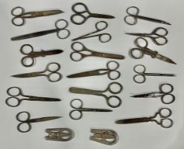 Haberdashery - a collection of twenty pairs of Victorian needlework scissors