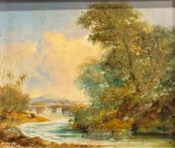 Niemann Landscape bears signature, oil on panel, 18cm x 21.5cm
