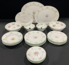 A Shelley Wild Flowers, 12631 pattern, part dinner service, comprising tureens and stands, vegetable