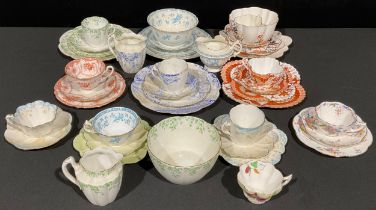 A collection of Wileman & Co. teaware, late 19th/early 20th century, part services, some trios,