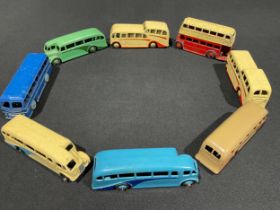 Toys & Juvenalia - a collection of unboxed Dinky Toys coaches and buses, various examples