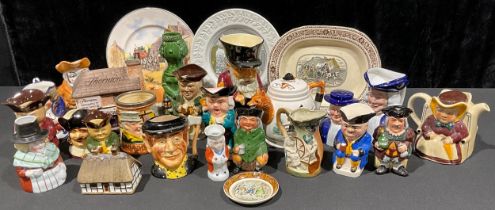 A Crown Devon Toby jug, as a Chelsea Pensioner; other Toby and character jugs, including Royal