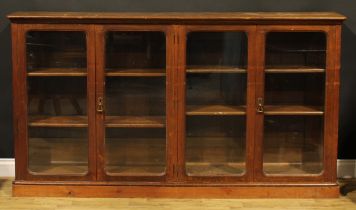 A late Victorian mahogany low library bookcase, 109cm high, 199cm wide, 37cm deep