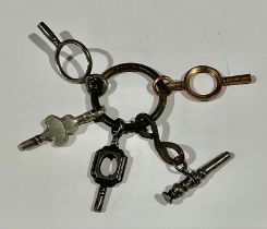 A collection of Georgian cut steel pocket watch keys (5)