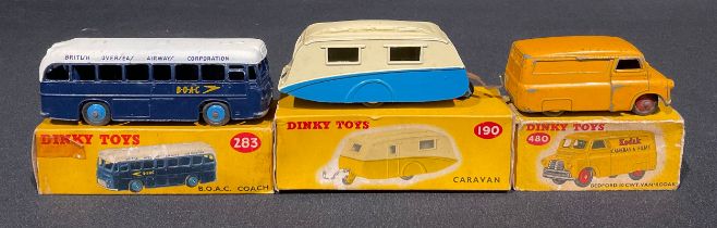 Toys & Juvenalia - Dinky Toys 190 caravan, boxed; Dinky Toys 480 Bedford 10 CWT. van 'Kodak',