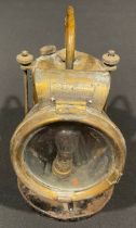 Automobiliia - a brass vintage car lamp, King of the Road, by Joseph Lucas Ltd, Birmingham, number
