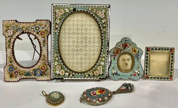 An Italian micro mosaic photograph frame; others; etc