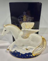 A Royal Crown Derby paperweight, Pegasus, exclusive to Goviers of Sidmouth, designed by June