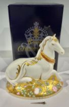 A Royal Crown Derby paperweight, Mythical Unicorn, Govier's of Sidmouth exclusive, designed by