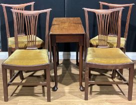 A 19th century mahogany gateleg table; set of four George III Revival mahogany dining chairs (5)