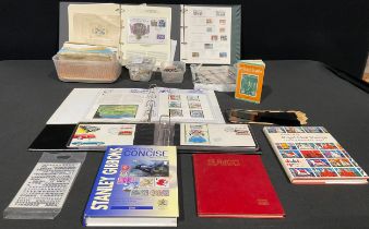 Stamps - large container of material, FDC, albums, loose, etc, binders with coin covers, Titanic