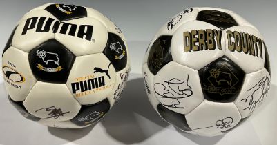 Football - Derby County FC (DCFC) two signed footballs, 1995/96, including Igor Stimac, Chris Boden,