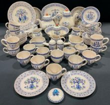 A Johnson Bros. Hearts and Flowers pattern dinner and tea service; others similar, qty