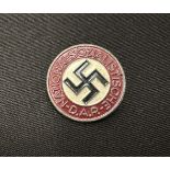 WW2 Third Reich NSDAP Membership badge. Late war painted example. Maker marked "RZM M1/163".