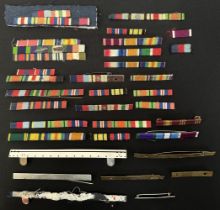 WW2 British Ribbon Bar Collection comprising of WW2 and some WW1 bars plus one US bar. Most are