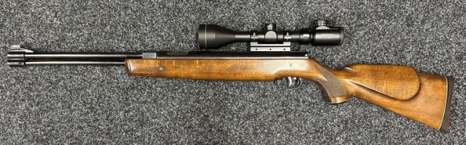 Weihrauch Model HW77K .22 Cal Air Rifle serial no. 1018408 with 365mm long barrel. Fitted with a