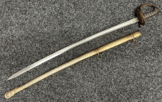British Victorian 1827 Pattern Rifles Officers Sword with fullered single edged blade with Proof
