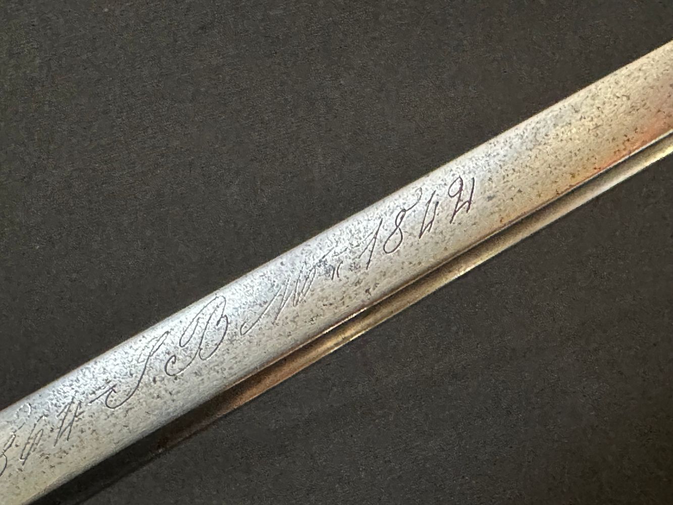 French 1842 Yataghan Pattern Bayonet with single edged fullered blade 574mm in length. Spine of - Image 14 of 14
